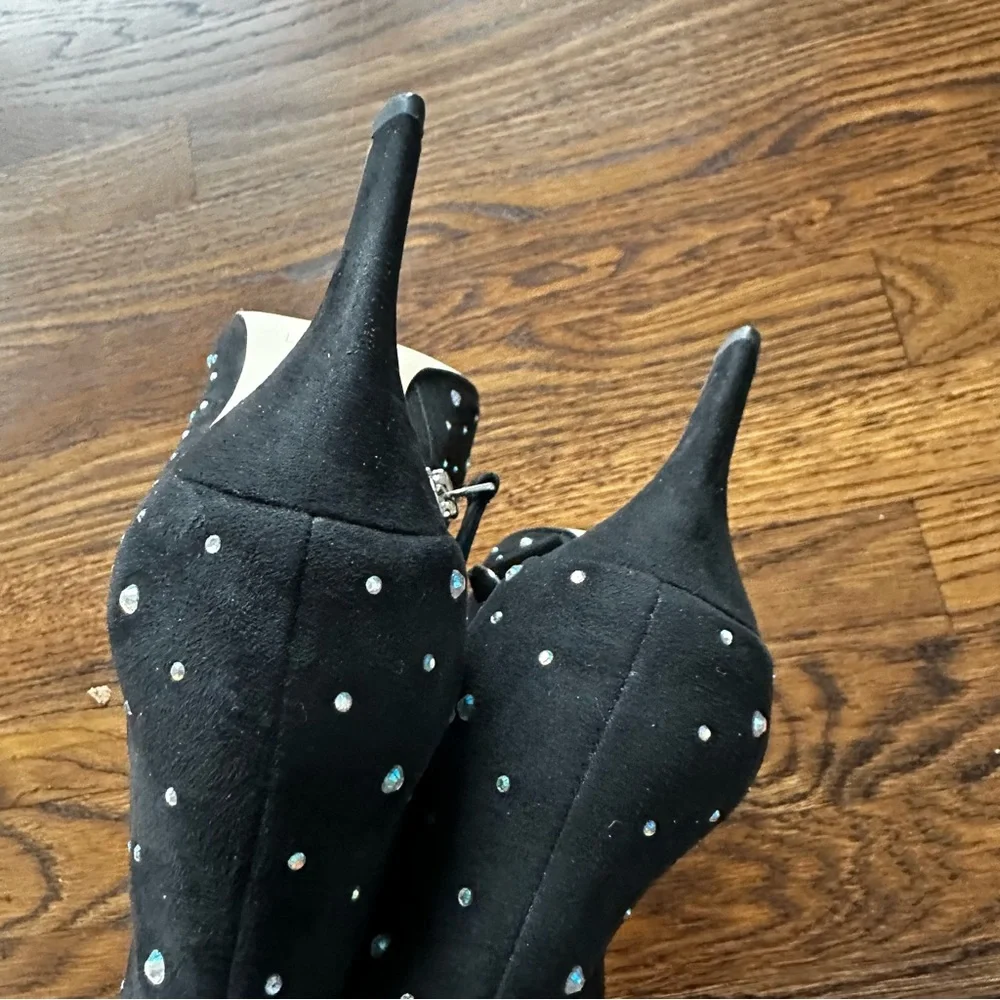 Leith Macee black rhinestone ankle booties US 8 | evening | black tie